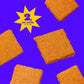 Cheese crackers falling through air, with a message of 2 grams of net carbs per serving.